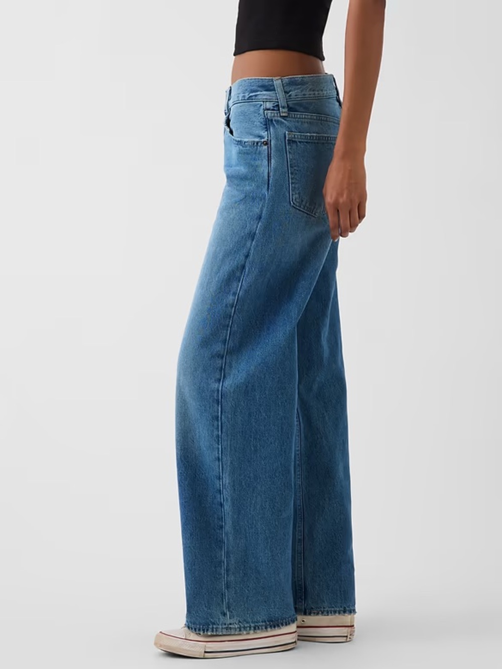 NWT GAP X HAILEY BIEBER The Hailey Low Rise Loose Jean - Light Indigo - Picture 4 of 9